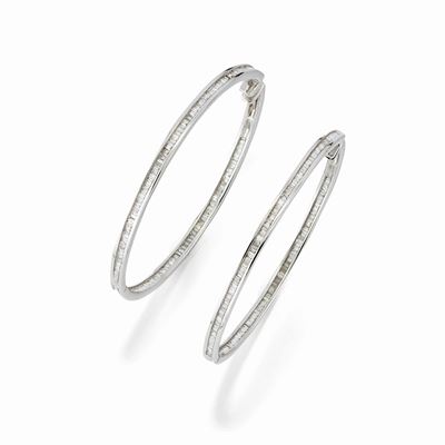 Orecchini in Oro Bianco 18k e Zirconi