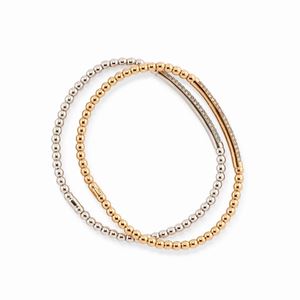 Due bracciali in oro bianco e rosa 18k e diamanti