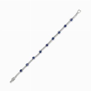  - Bracciale in oro bianco 18k, zaffiri e diamanti