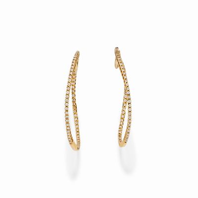 Orecchini in Oro Giallo 18k e Zirconi