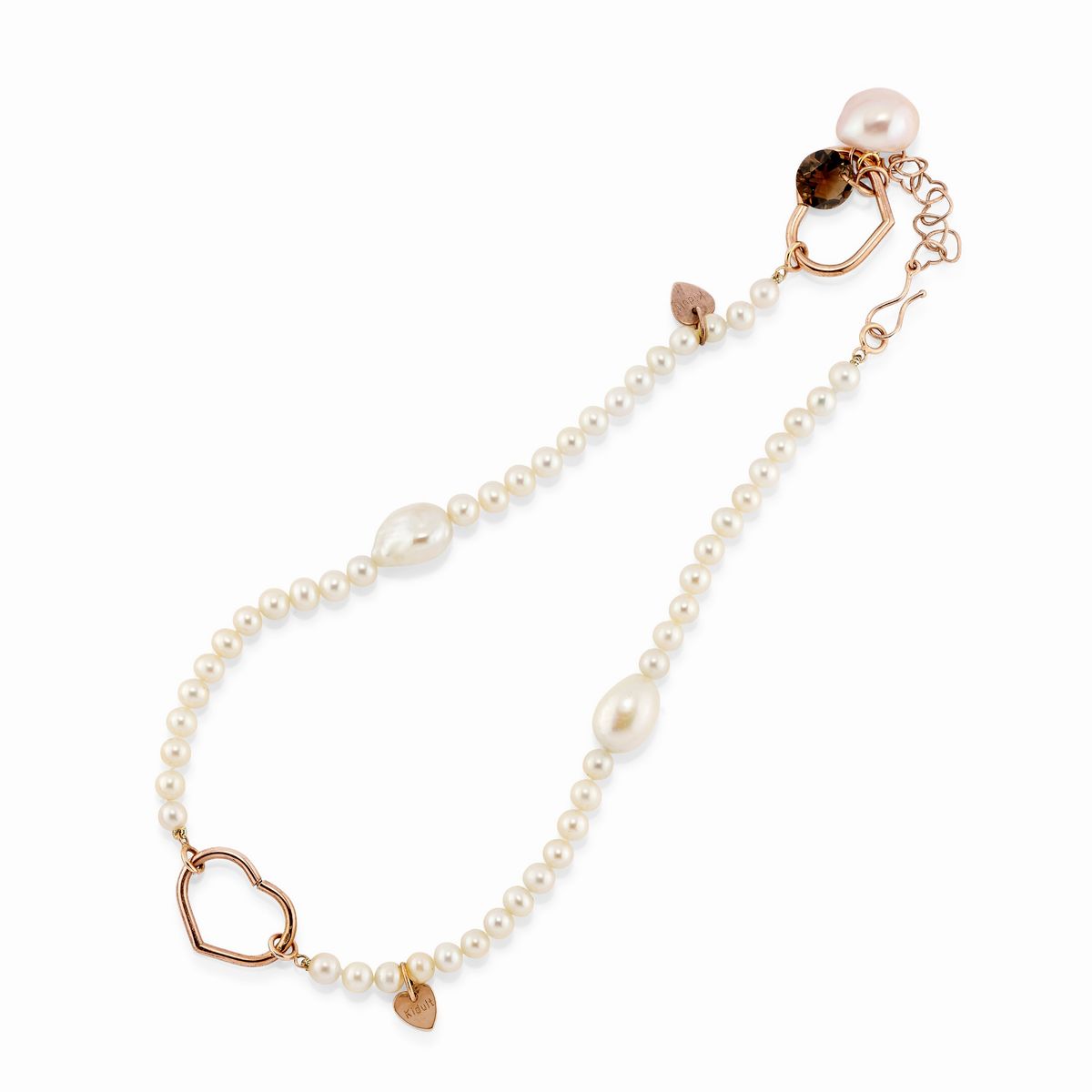 Kidult - Due Collane in Oro Rosso 9k e Perle Coltivate D'acqua Dolce