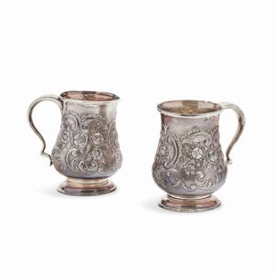 Two silver mugs