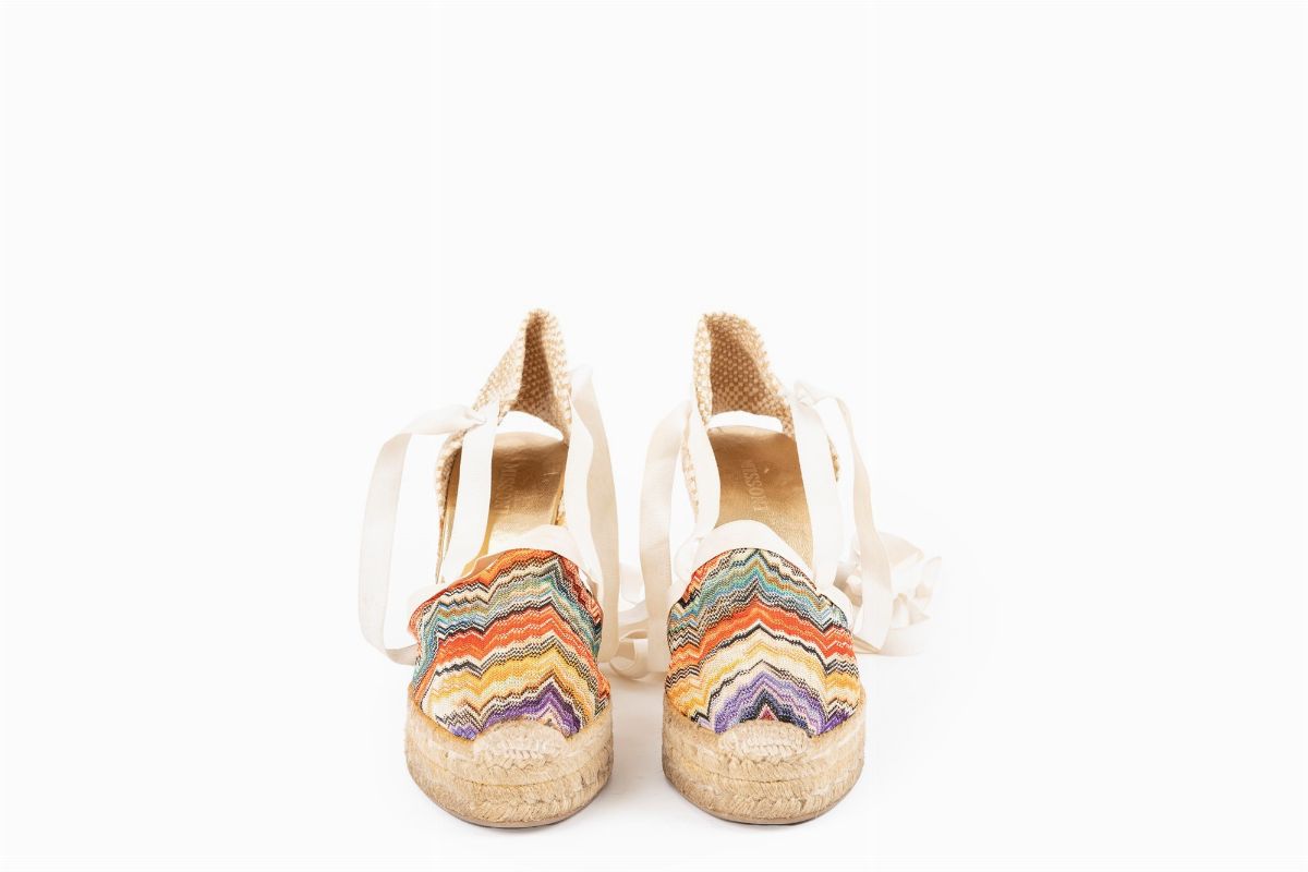 Missoni - Espadrillas in corda con lacci alla caviglia