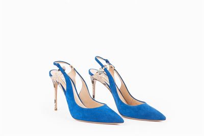 Scarpe décolleté in camoscio blu elettrico