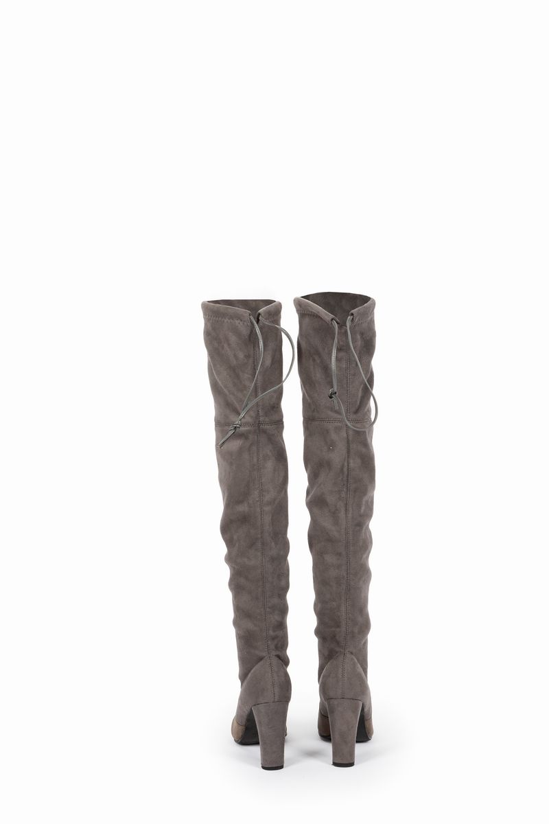 Stuart Weitzman - Stivali Cuissard in camoscio grigio