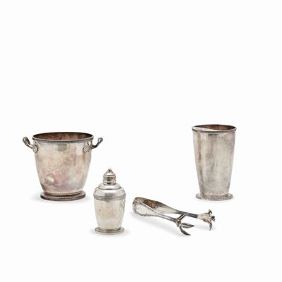 Set da cocktail in argento, Italia XX secolo