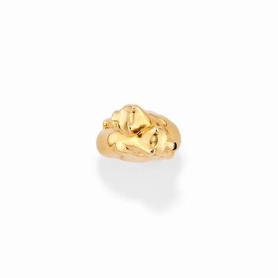 Anello in Oro Giallo 18k, Onice e Smeraldi