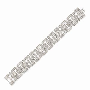  - Bracciale in platino e diamanti, 1930 circa