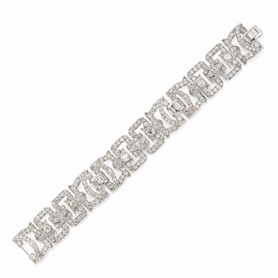 Bracciale in Platino e Diamanti, 1930 Circa