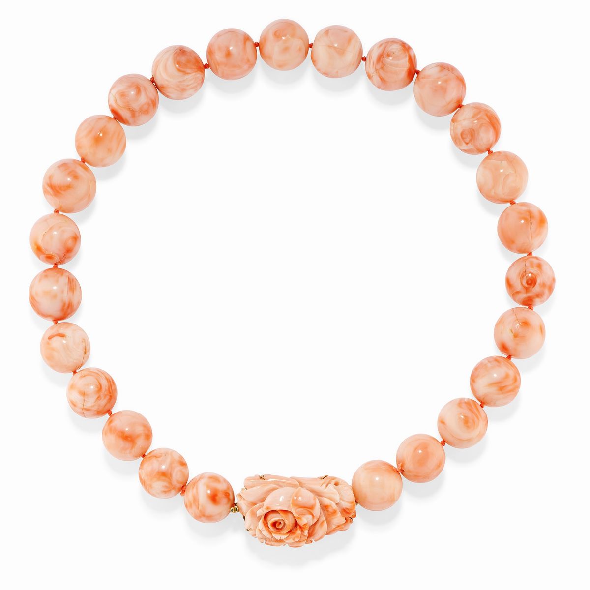 Parure in Oro Giallo 18k e Corallo Rosa