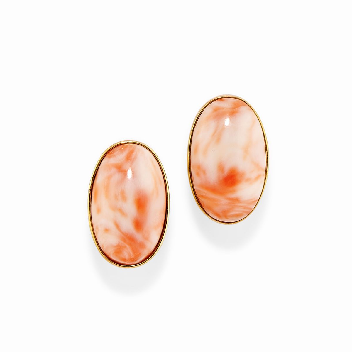 Parure in Oro Giallo 18k e Corallo Rosa