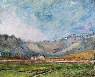 Paesaggio di Rovetta, olio su tela