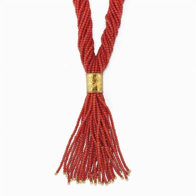 Collana in Oro 18k e Corallo
