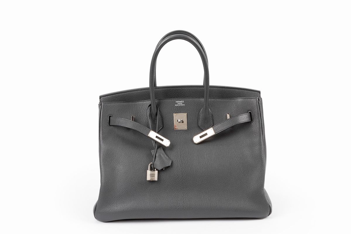 Hermès - Borsa Birkin, pelle di chèvre grigio ardesia, 2012
