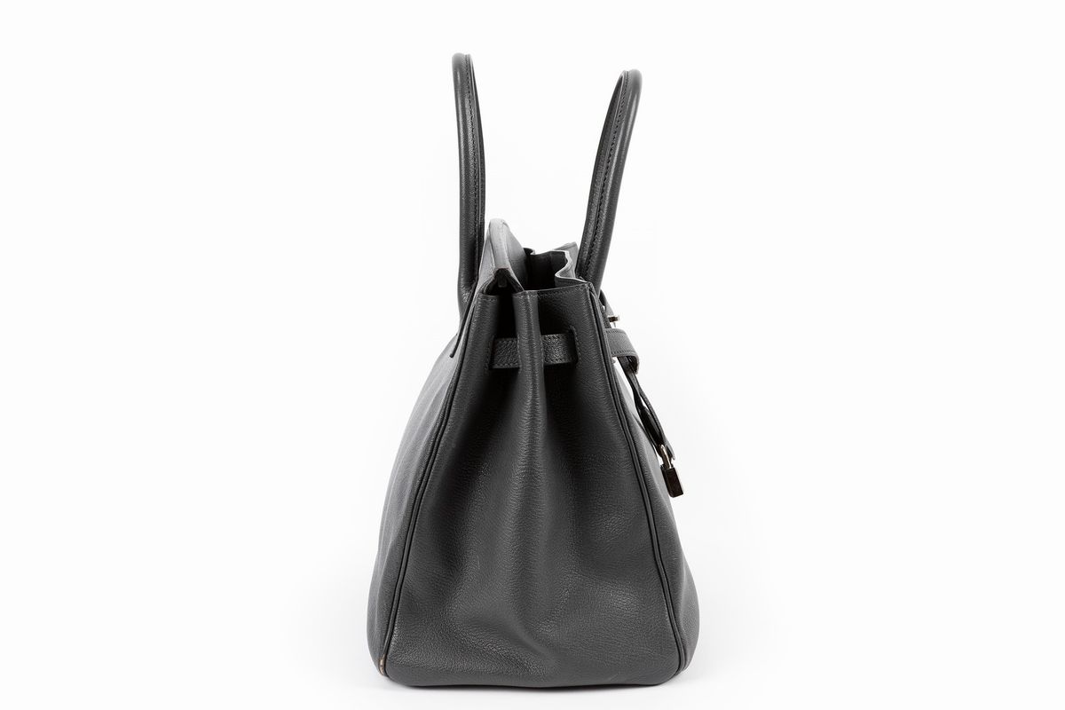 Hermès - Borsa Birkin, pelle di chèvre grigio ardesia, 2012