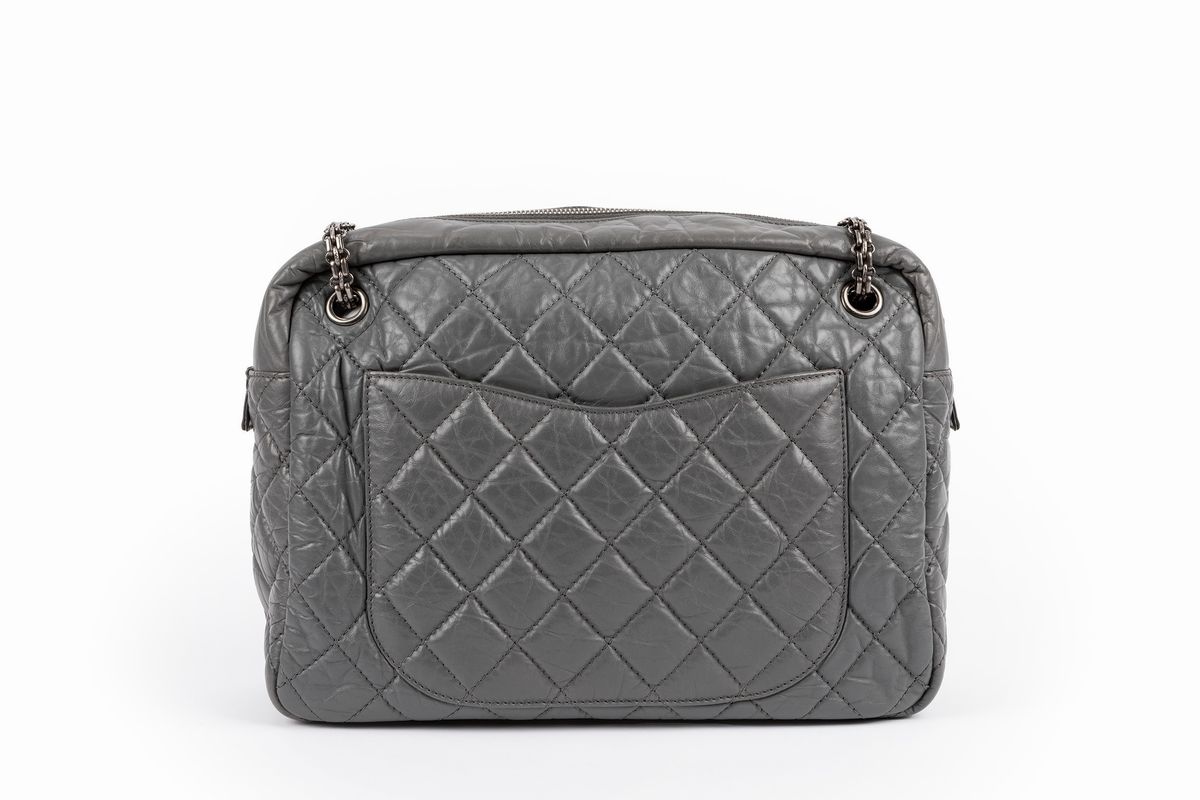 Chanel - Borsa in pelle matelassé, grigio, 2009