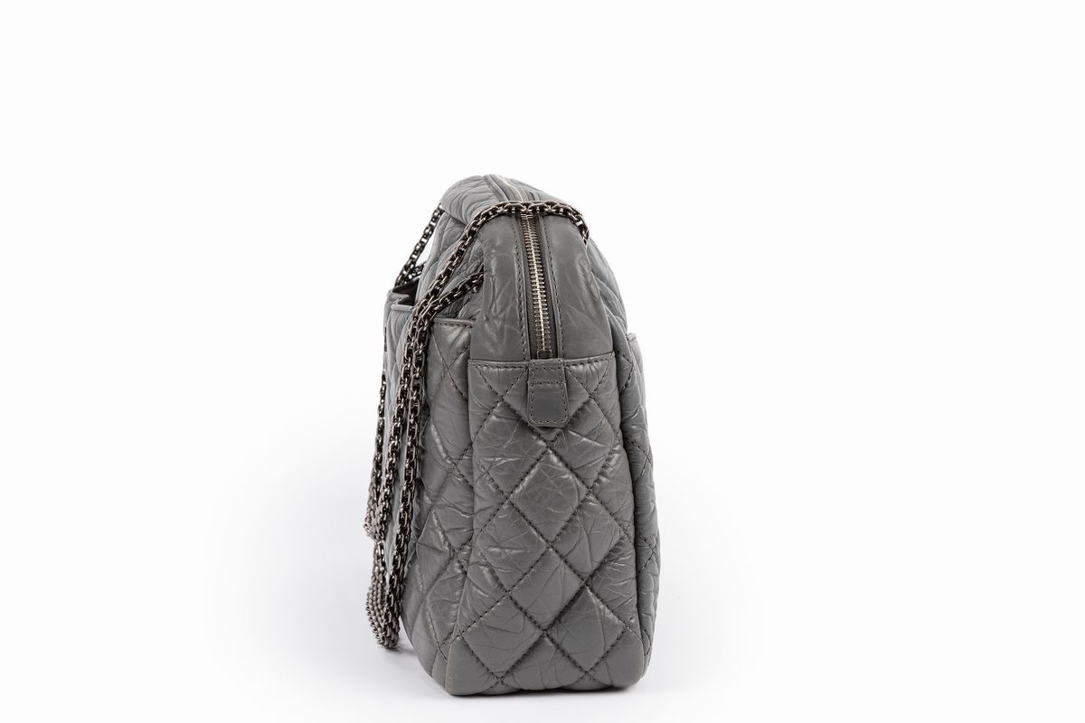 Chanel - Borsa in pelle matelassé, grigio, 2009