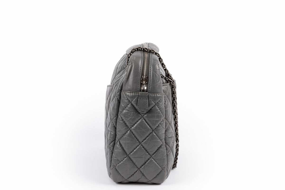 Chanel - Borsa in pelle matelassé, grigio, 2009