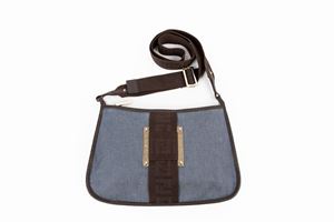 Blue denim canvas bag