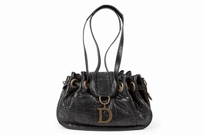 Borsa in pelle cannage nera