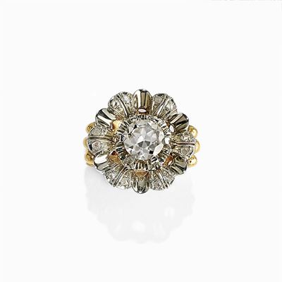 Anello in Oro 18k, Argento e Diamanti