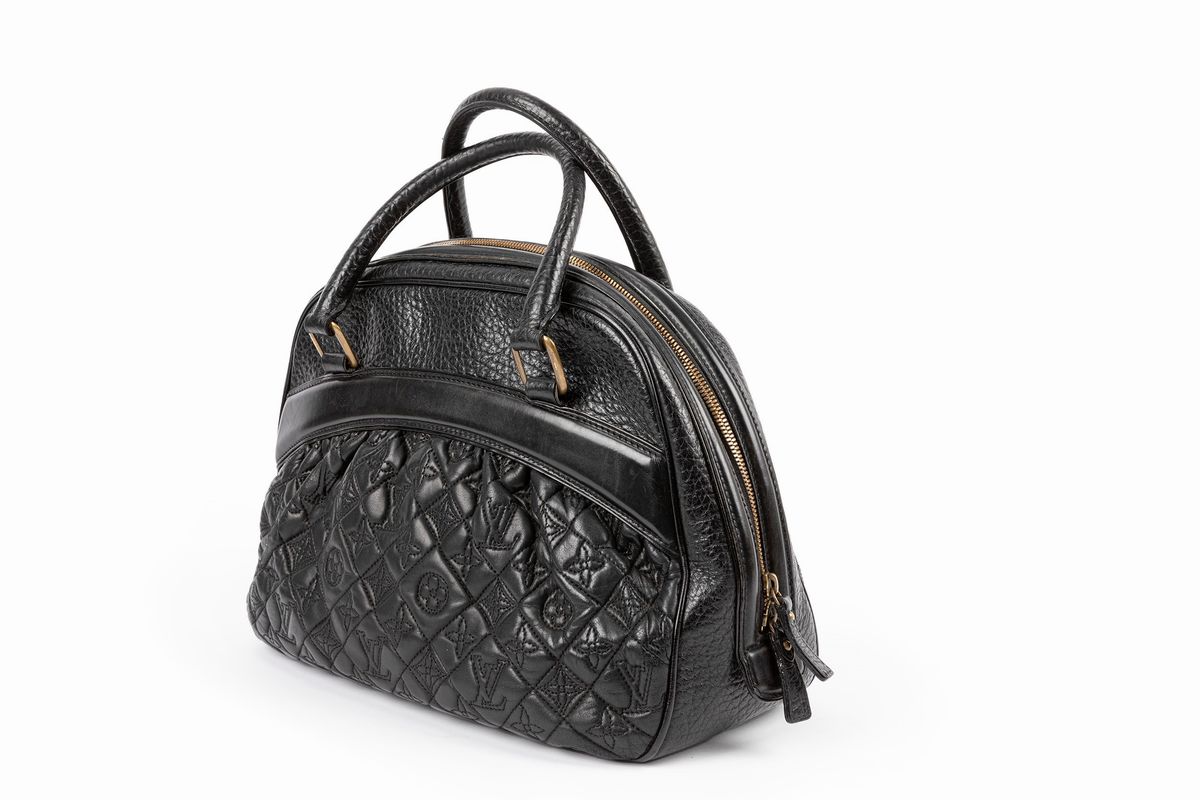Louis Vuitton - Borsa in pelle nera, modello monogram Empreinte