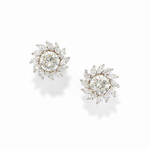  - Orecchini in oro bianco 18k e diamanti