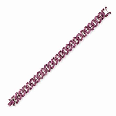 Bracciale in Oro Bianco e Brunito 18k con Rubini