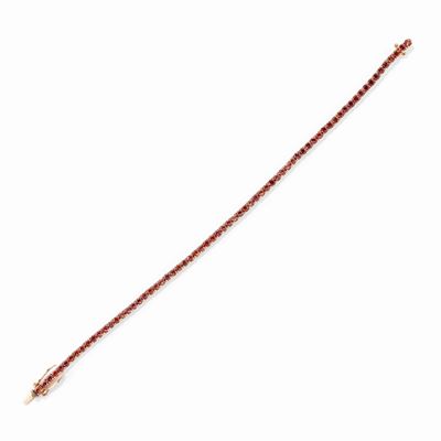 Bracciale Tennis in Oro Rosa 18k e Zaffiri Orange