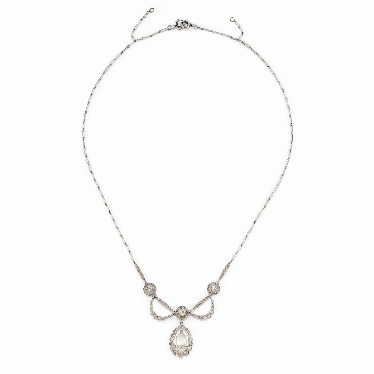 Ciondolo con choker nero cerchio pavè oversized | Rue des Mille