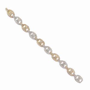 Bracciale in oro bicolore 18k e diamanti