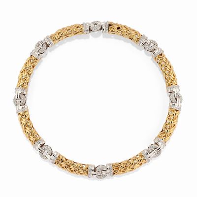 Collana in Oro Bicolore 18k e Diamanti