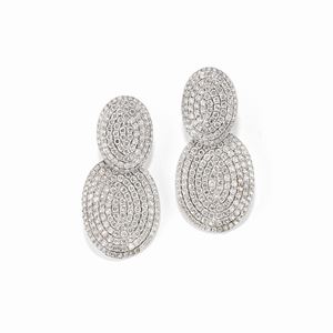 Orecchini in oro bianco 18k e diamanti