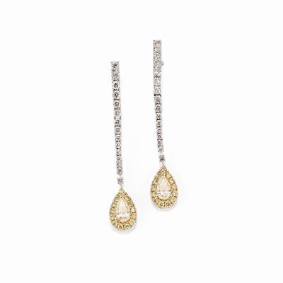 Orecchini in Oro Bicolore 18k e Diamanti