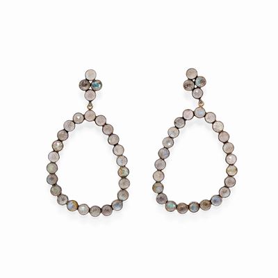 Orecchini in Oro Giallo 18k, Argento e Labradorite