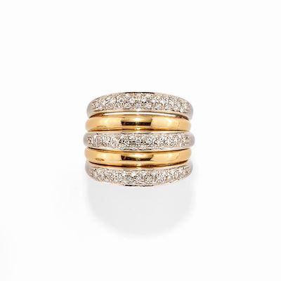 Anello in Oro Bicolore 18k e Diamanti
