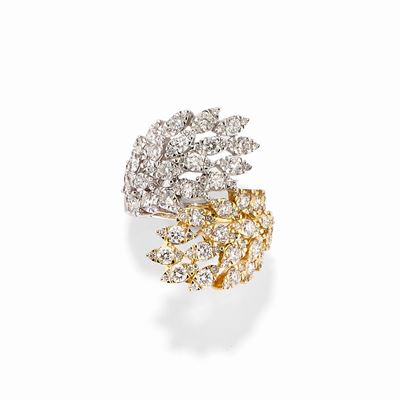 Anello in Oro Bicolore 18k e Diamanti