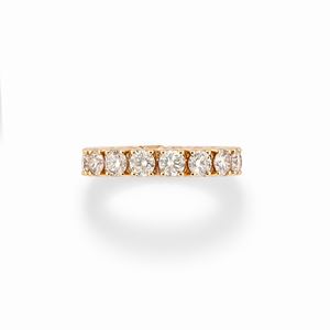  - Anello in oro rosso 18k e diamanti