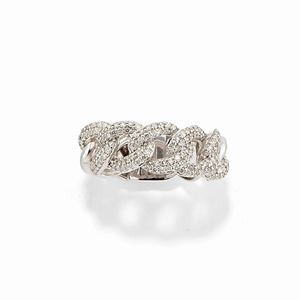 Anello in oro bianco 18k e diamanti