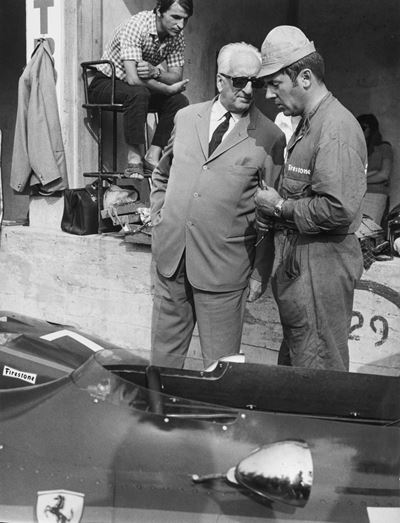L'ingegner Enzo Ferrari al 39° Gran Premio D'italia