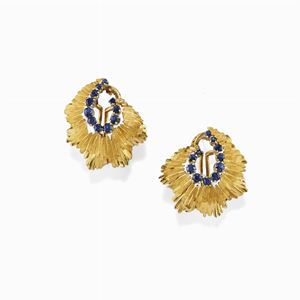 - Orecchini in oro 18k e zaffiri