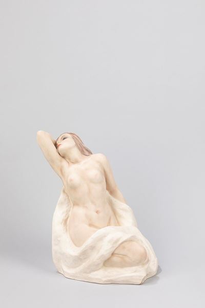 Tormento, ceramica a colaggio dipinta