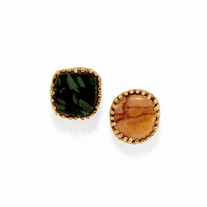  - Orecchini in oro giallo 18k e pietre dure