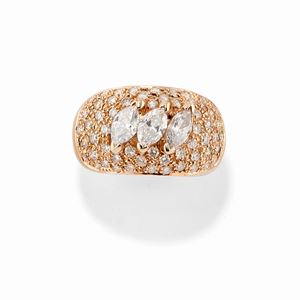 Anello in oro rosa 18k e diamanti