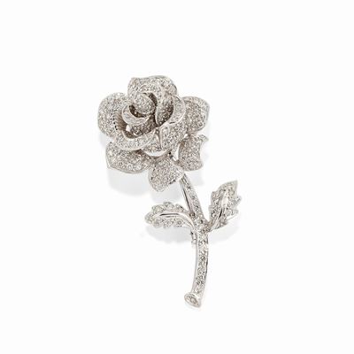 Spilla in Oro Bianco 18k e Diamanti