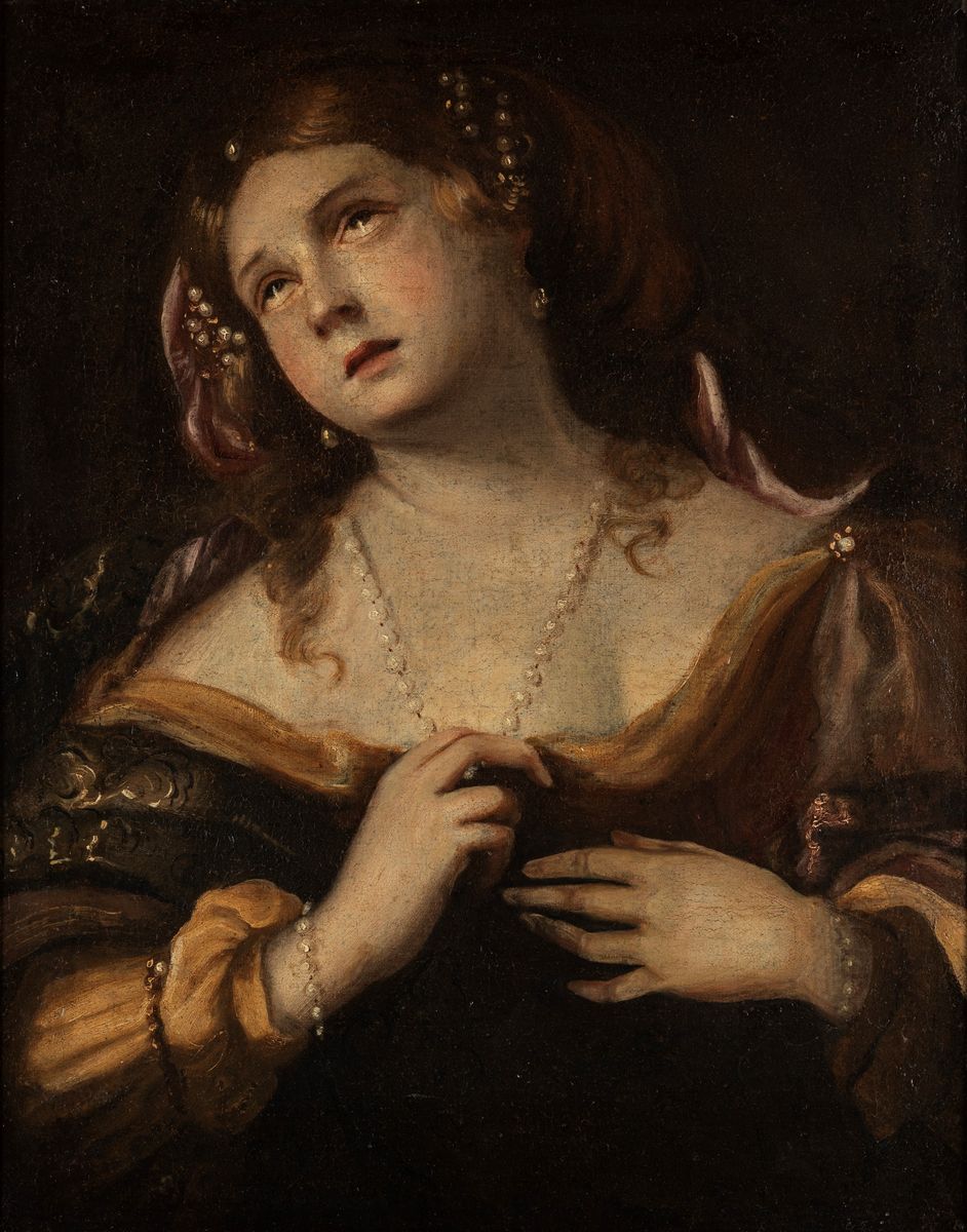 Scuola Dell'italia Settentrionale, Secolo XVII - Maddalena penitente, olio su tela