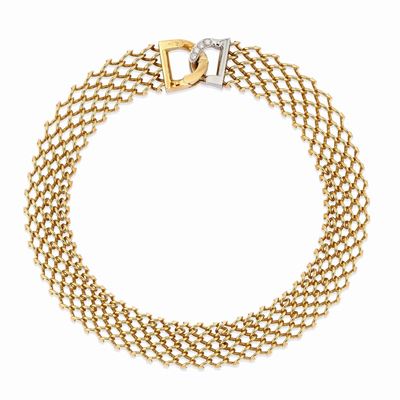 Collana in Oro Bicolore 18k e Diamanti