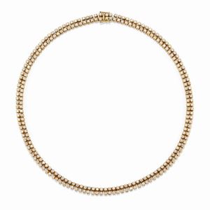  - Collana tennis in oro giallo 18k e diamanti