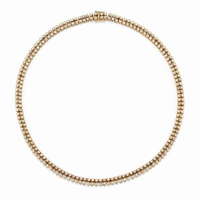 Collana Tennis in Oro Giallo 18k e Diamanti
