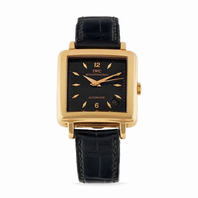 Orologio IWC Cioccolatone, oro 18k, quadrante nero, movimento automatico